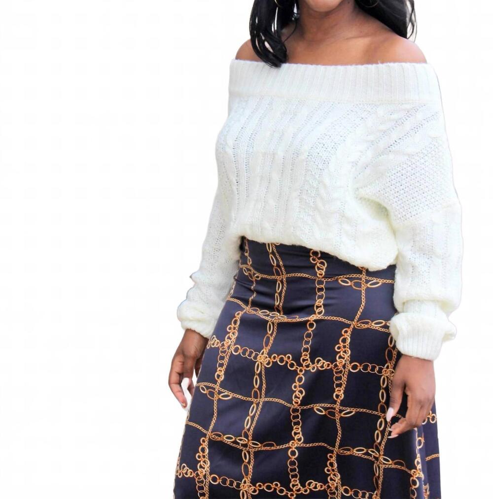 NEW LA MIEL vivica off the shoulder sweater in white